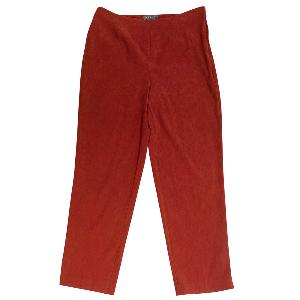 Vintage Rust Red Koret Pants Faux Suede Straight Leg Women's Size 14